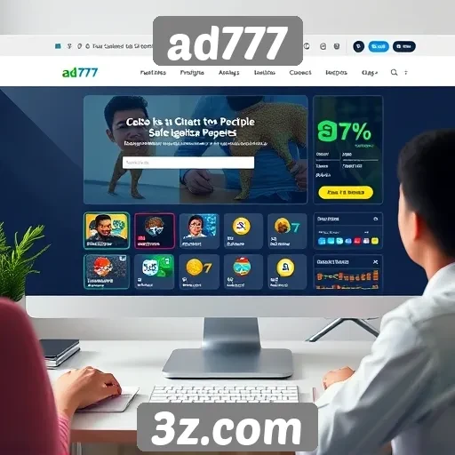 navegação e interface do usuário no site ad777