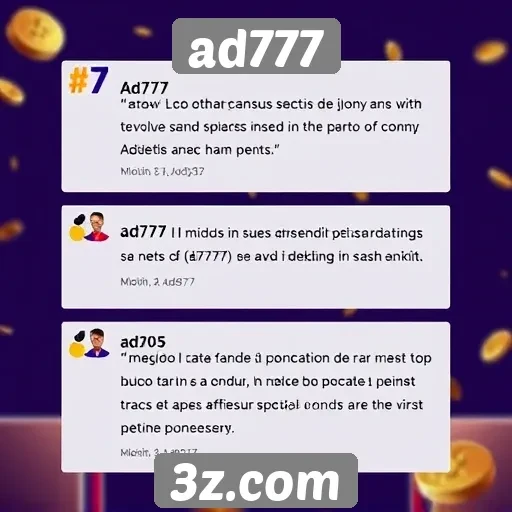 feedback dos usuários sobre a experiência de jogo no ad777